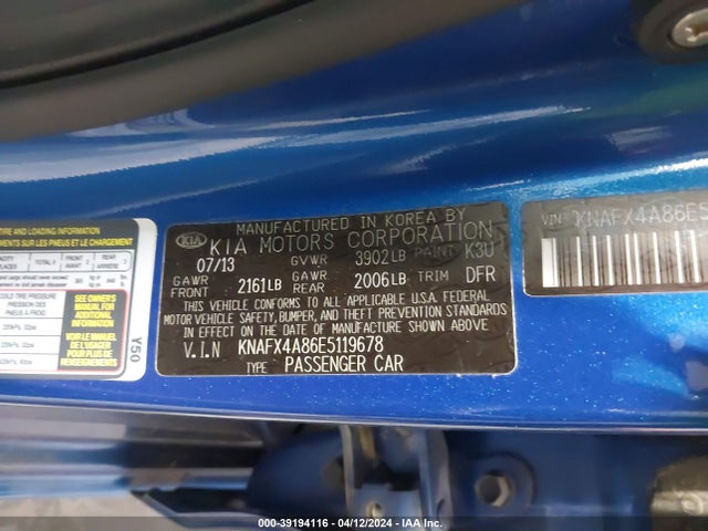 KIA FORTE EX 2014 KNAFX4A86E5119678 Image 9