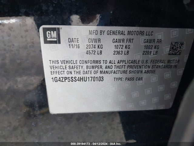 1G4ZP5SS4HU170103 Buick Lacrosse Essence