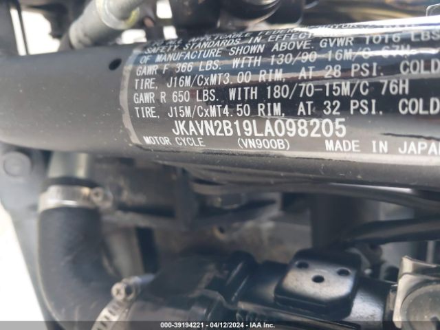 2020 KAWASAKI VN900 JKAVN2B19LA098205 Photo 9