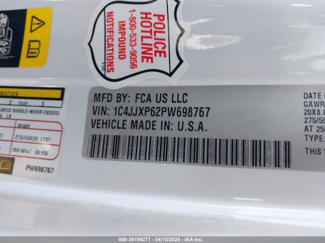 1C4JJXP62PW698767 Jeep Wrangler 4xe Sahara 4x4