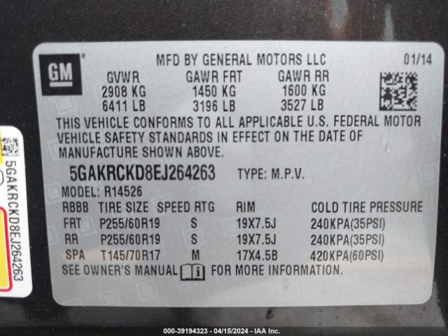 5GAKRCKD8EJ264263 Buick Enclave Premium