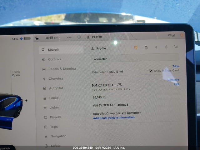 Tesla Model 3 Long Range/mid Range/standard Range/standard Range Plus 2019 5YJ3E1EAXKF400836 Image 7