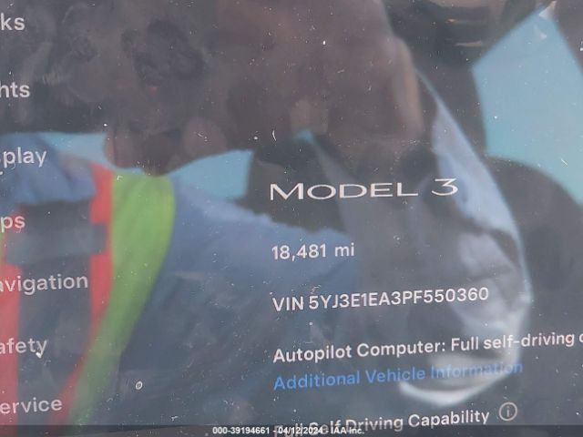5YJ3E1EA3PF550360 Tesla Model 3 Rear-wheel Drive