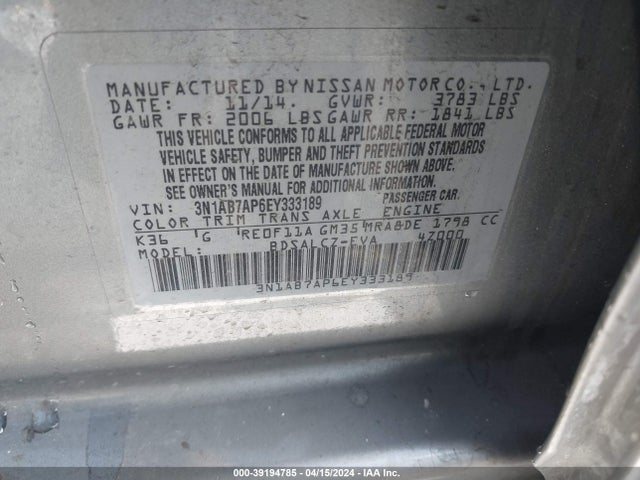 Nissan SENTRA S 2014 3N1AB7AP6EY333189 Image 9