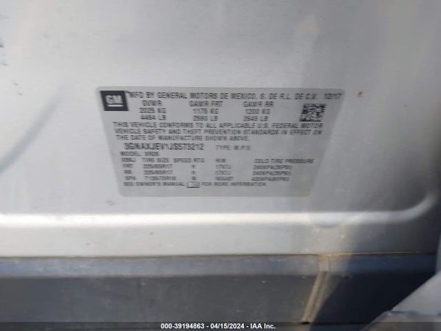 Chevrolet EQUINOX LT 2018 3GNAXJEV1JS573212 Image 9