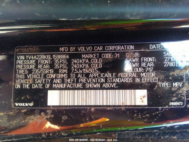 YV4A22RK6L1598864 Volvo Xc60 T6 Momentum