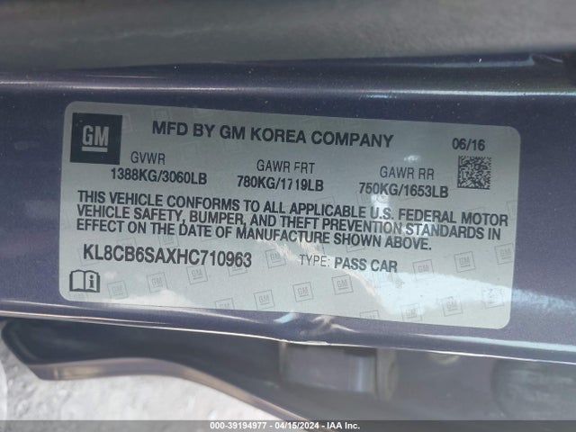 Chevrolet Spark Ls Cvt 2017 KL8CB6SAXHC710963 Image 9