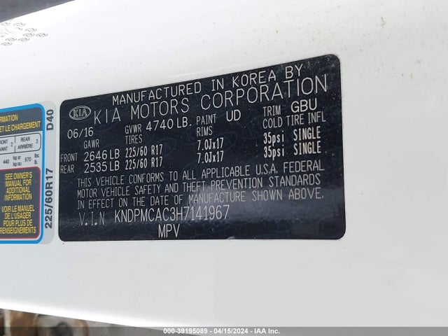 KIA Sportage Lx 2017 KNDPMCAC3H7141967 Image 9