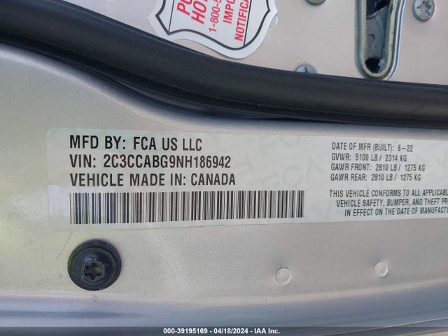Chrysler 300 S 2022 2C3CCABG9NH186942 Image 9