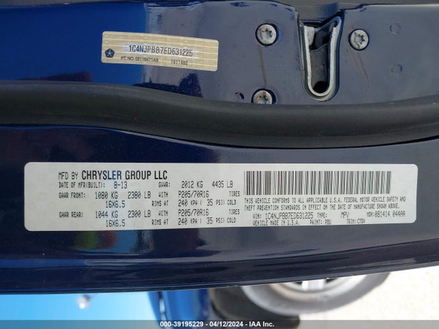 Jeep Patriot Sport 2014 1C4NJPBB7ED631225 Image 9