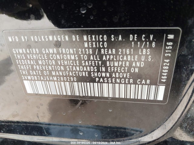 Volkswagen Jetta 1.4t Se 2017 3VWDB7AJ5HM280290 Image 9