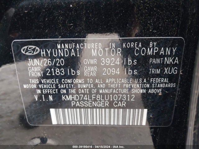 Hyundai ELANTRA SE 2020 KMHD74LF8LU107312 Image 9