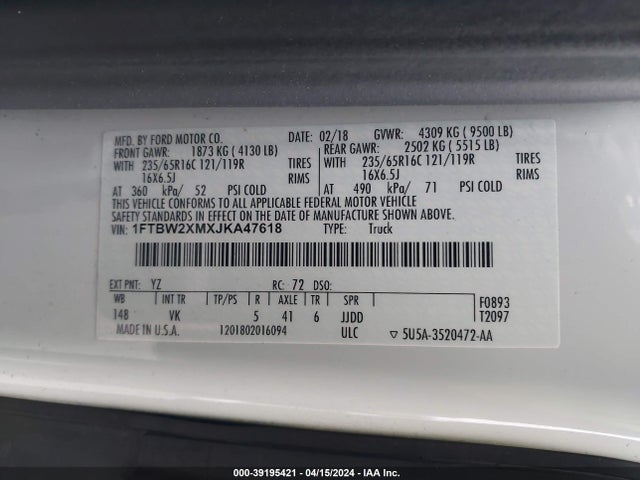 Ford Transit-350 2018 1FTBW2XMXJKA47618 Image 9