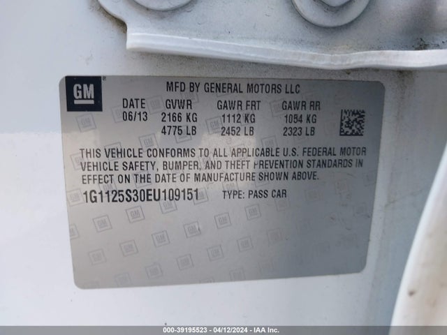 Chevrolet Impala 2lt 2014 1G1125S30EU109151 Image 9