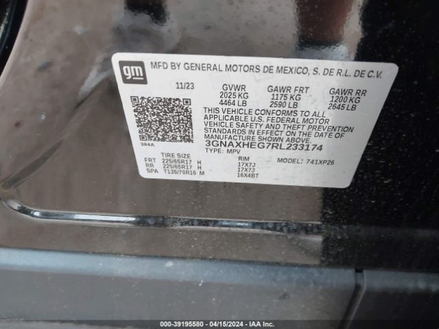 3GNAXHEG7RL233174 Chevrolet Equinox Fwd Ls