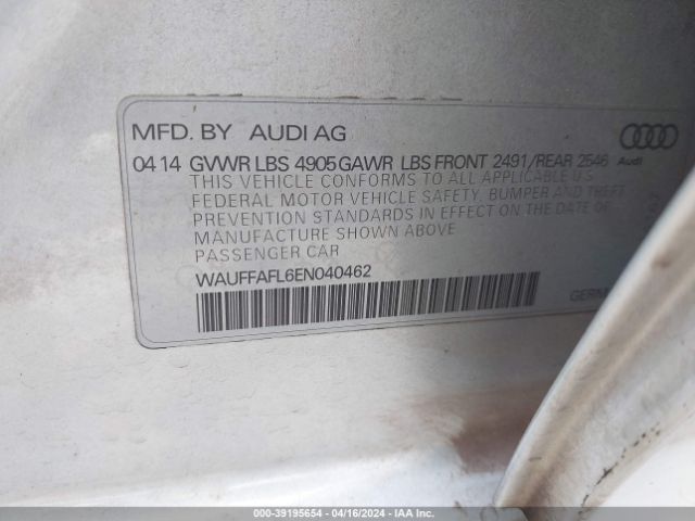 WAUFFAFL6EN040462 Audi A4 2.0t Premium