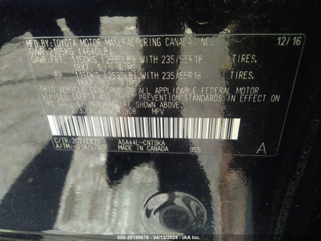 2T3JFREV2HW581908 Toyota RAV4 SE