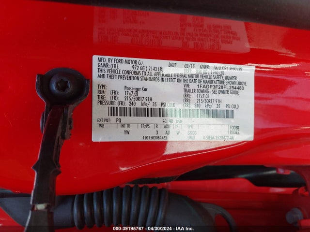 Ford FOCUS SE 2015 1FADP3F28FL254480 Image 9
