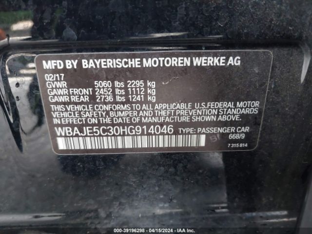 WBAJE5C30HG914046 BMW 540I