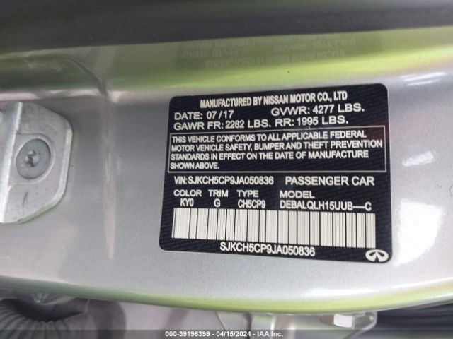 SJKCH5CP9JA050836 Infiniti Qx30 Luxury