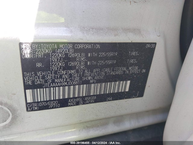 Toyota Venza Xle 2021 JTEAAAAHXMJ008811 Image 9