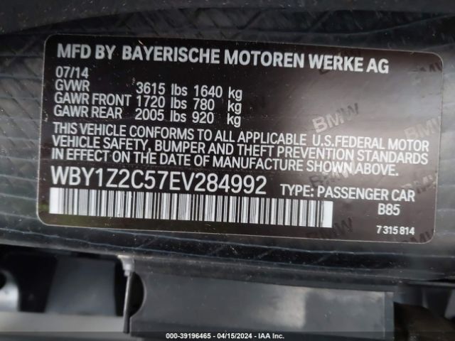 WBY1Z2C57EV284992 BMW I3