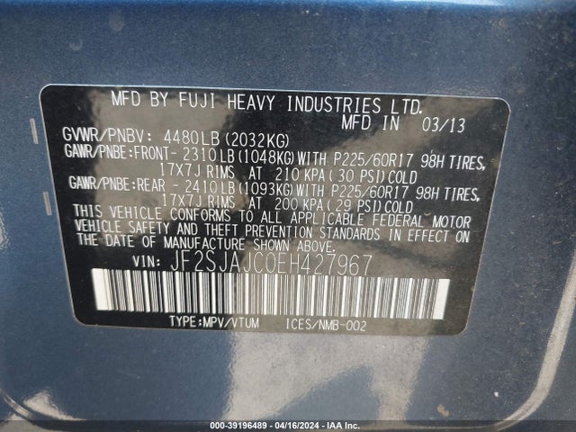 Subaru Forester 2.5i Limited 2014 JF2SJAJC0EH427967 Image 9