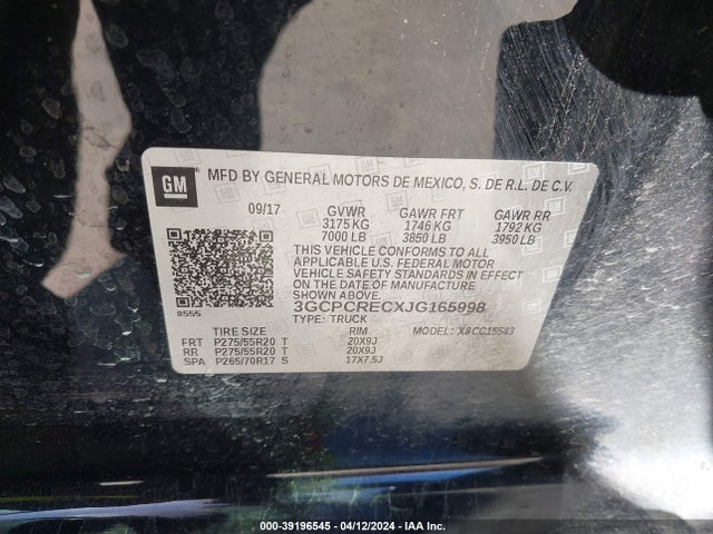Chevrolet Silverado 1500 1lt 2018 3GCPCRECXJG165998 Image 9