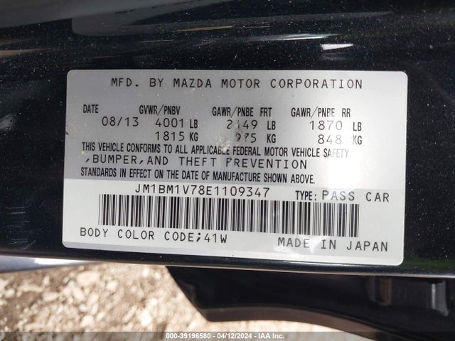 Mazda Mazda3 I Touring 2014 JM1BM1V78E1109347 Image 9