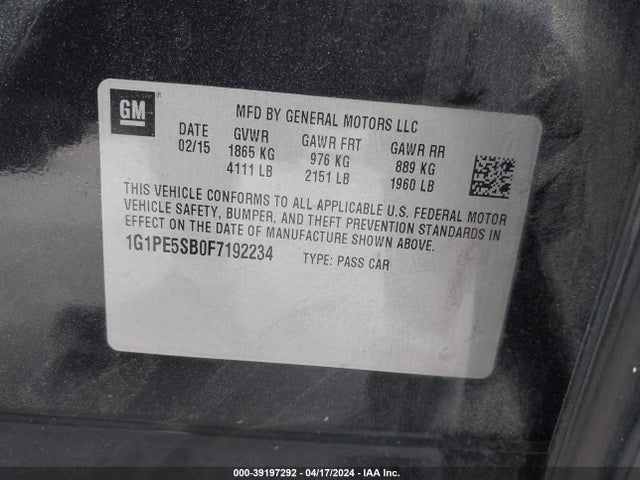 Chevrolet Cruze 2lt Auto 2015 1G1PE5SB0F7192234 Image 9