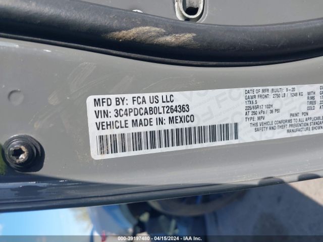 3C4PDCAB0LT264363 Dodge Journey Se Value