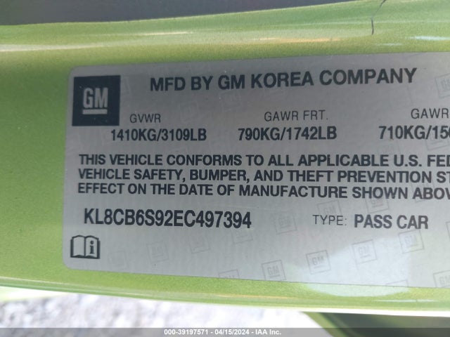 Chevrolet Spark Ls Auto 2014 KL8CB6S92EC497394 Image 9