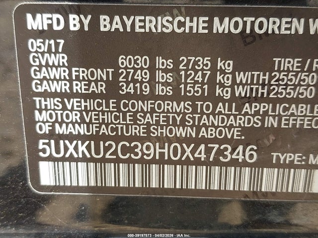 2017 BMW X6 5UXKU2C39H0X47346 Photo 8