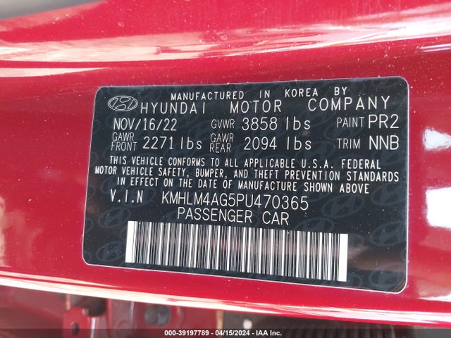 Hyundai ELANTRA SEL 2023 KMHLM4AG5PU470365 Image 9
