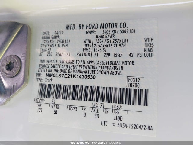 Ford Transit Connect Xl 2019 NM0LS7E21K1430530 Image 9