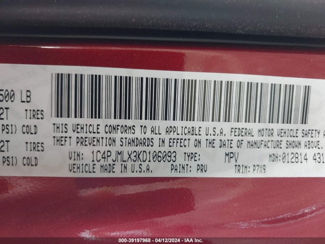 Jeep Cherokee Latitude Plus 4x4 2019 1C4PJMLX3KD106093 Image 9