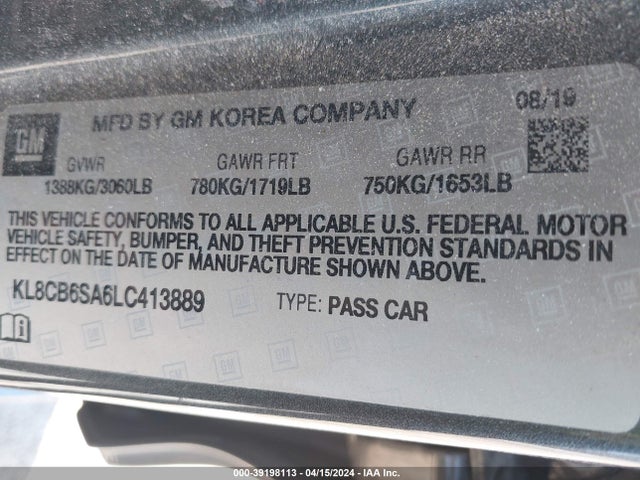 Chevrolet Spark Fwd Ls Automatic 2020 KL8CB6SA6LC413889 Image 9
