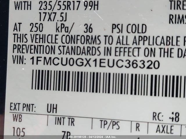 Ford ESCAPE SE 2014 1FMCU0GX1EUC36320 Image 9