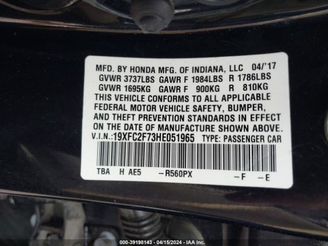 19XFC2F73HE051965 Honda CIVIC EX
