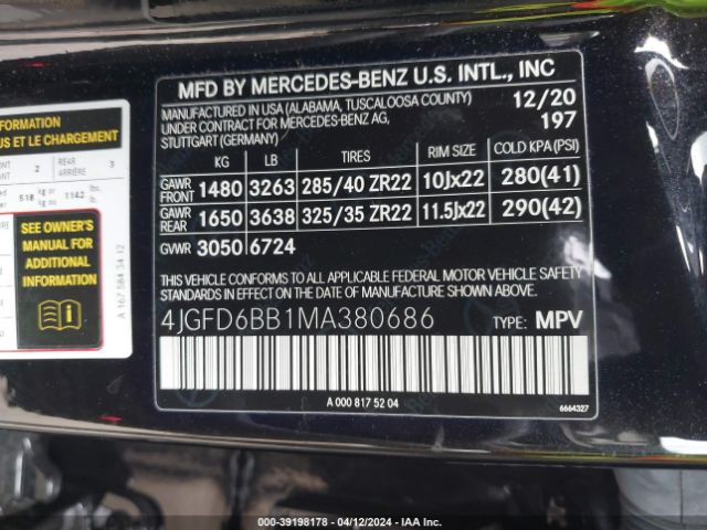 4JGFD6BB1MA380686 Mercedes-Benz Amg Gle 53 Coupe 4matic