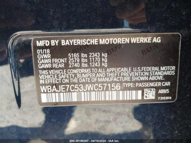 WBAJE7C53JWC57156 BMW 540i Xdrive