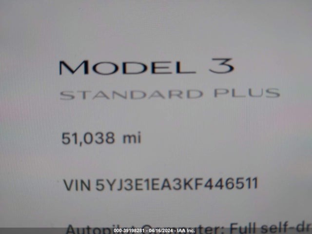 Tesla Model 3 Long Range/mid Range/standard Range/standard Range Plus 2019 5YJ3E1EA3KF446511 Image 12