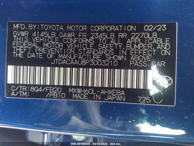 Toyota Prius Le 2023 JTDACAAU8P3003210 Image 9