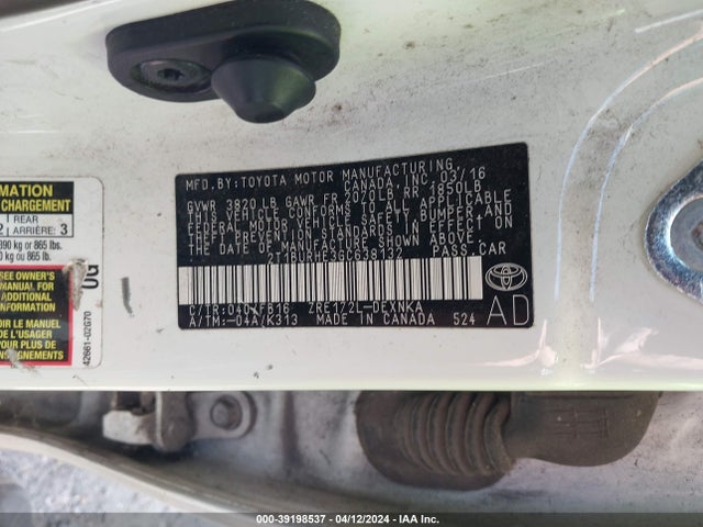 Toyota COROLLA LE 2016 2T1BURHE3GC638132 Image 9