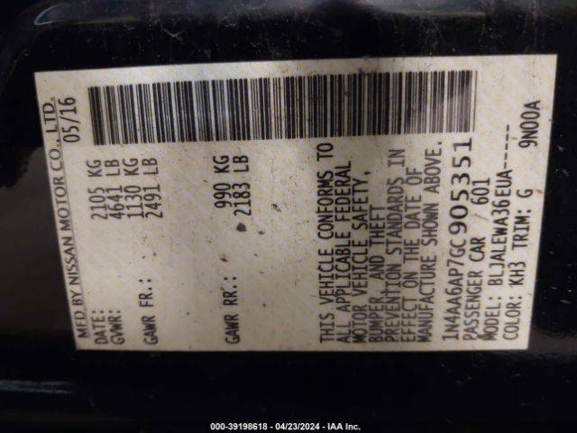 1N4AA6AP7GC905351 Nissan Maxima 3.5 Sl