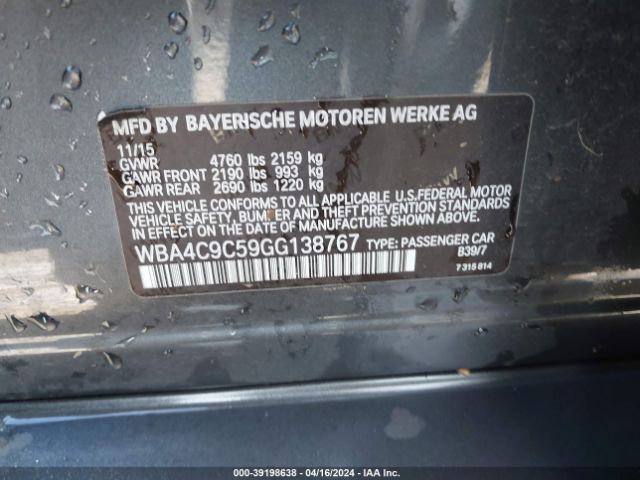 WBA4C9C59GG138767 BMW 428i Gran Coupe Xdrive