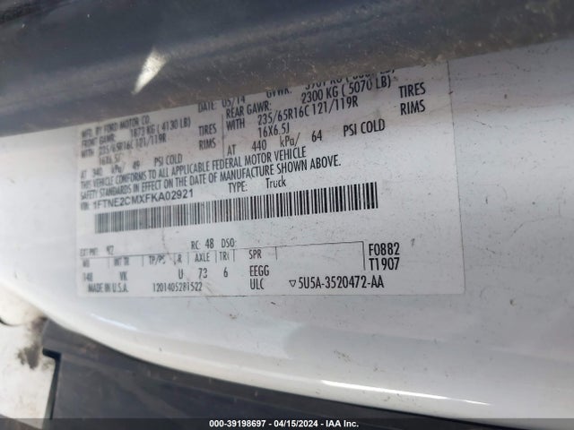 Ford Transit-150 2015 1FTNE2CMXFKA02921 Image 9