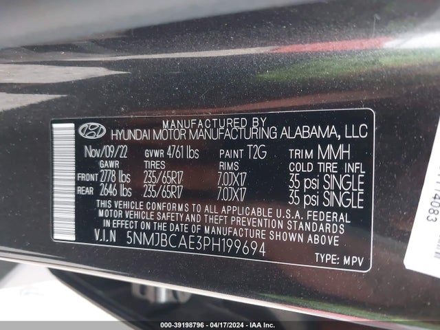 Hyundai TUCSON SEL 2023 5NMJBCAE3PH199694 Image 9