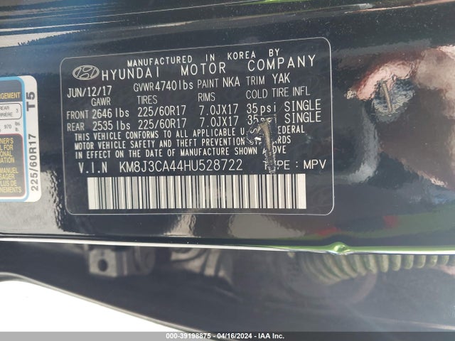 Hyundai Tucson Se Plus 2017 KM8J3CA44HU528722 Image 9