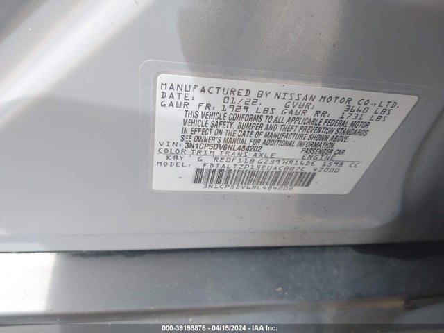 Nissan Kicks Sr Xtronic Cvt 2022 3N1CP5DV6NL484202 Image 9